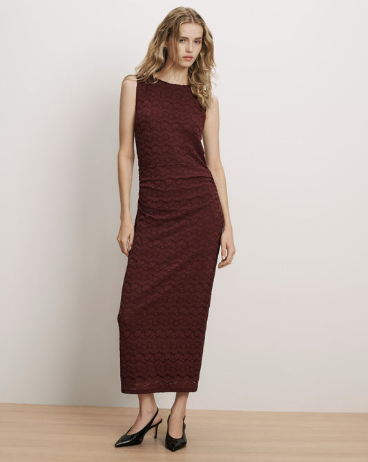 VERONICA BEARD Charissa Dress Burgundy - Dresses available at Hiptique in Woodland Hills