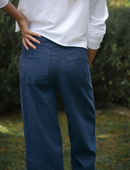 Frank & Eileen Wexford Patch Pocket Pant Summer Navy - pant available at Hiptique boutique in Woodland Hills California