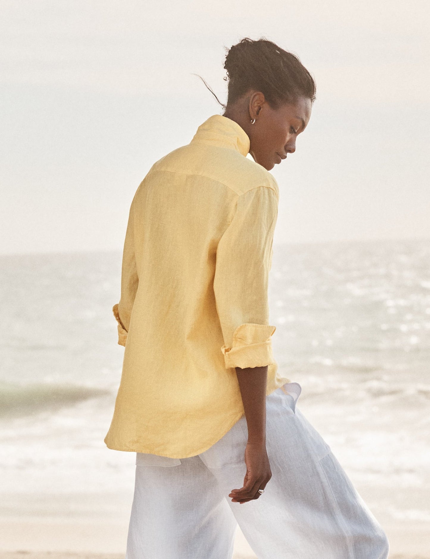 Frank & Eileen Relaxed Button-Up Shirt Sunshine - lifestyle - Hiptique Woodland Hills