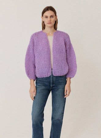 FLEECY ALPACA BOMBER CARDIGAN