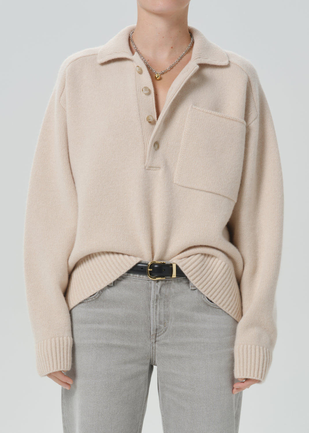 CITIZENS OF HUMANITY agatha rugby pillow (dk beige) - Sweaters available at Hiptique in Woodland Hills