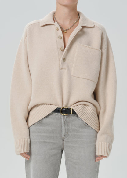 CITIZENS OF HUMANITY agatha rugby pillow (dk beige) - Sweaters available at Hiptique in Woodland Hills
