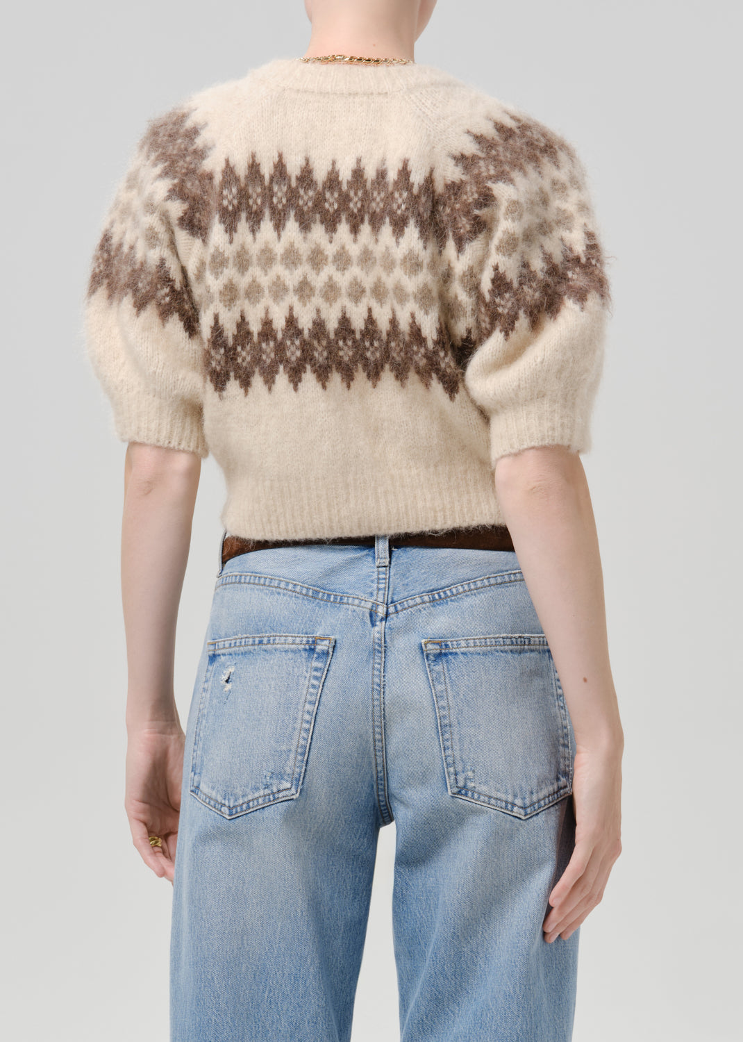 CITIZENS OF HUMANITY molly puff sleeve cardigan in fairisle fairisle (multi color) - Sweaters available at Hiptique in Woodland Hills
