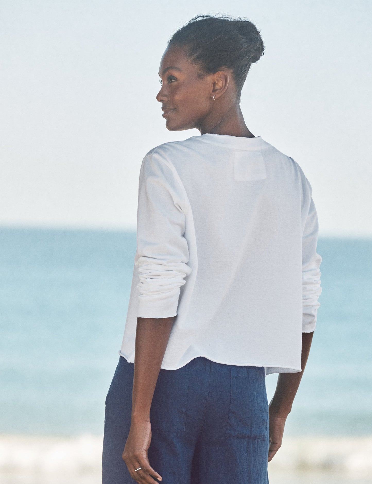 Frank & Eileen Jackie Cardigan White - lifestyle - Hiptique Woodland Hills