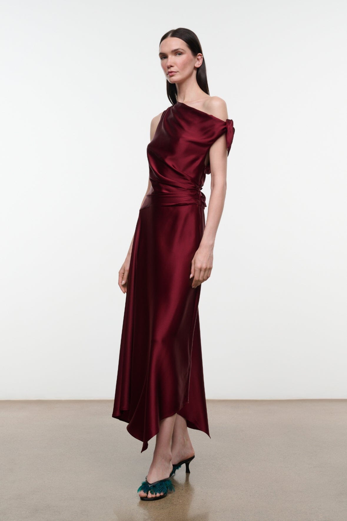 STAUD Portia Silk Dress Carmino - Dresses available at Hiptique in Woodland Hills