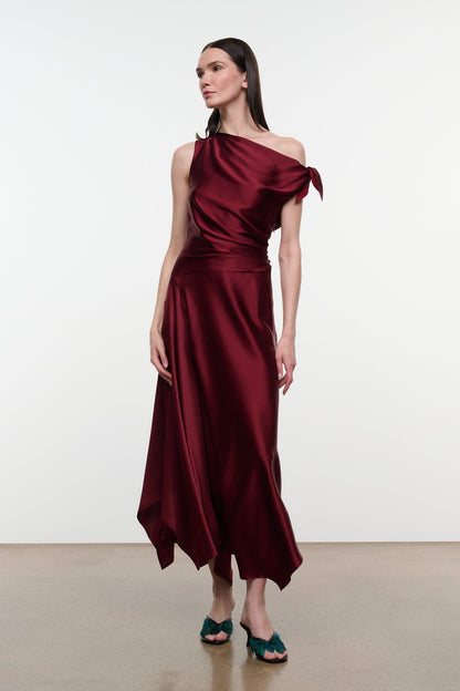 STAUD Portia Silk Dress Carmino - Dresses available at Hiptique in Woodland Hills