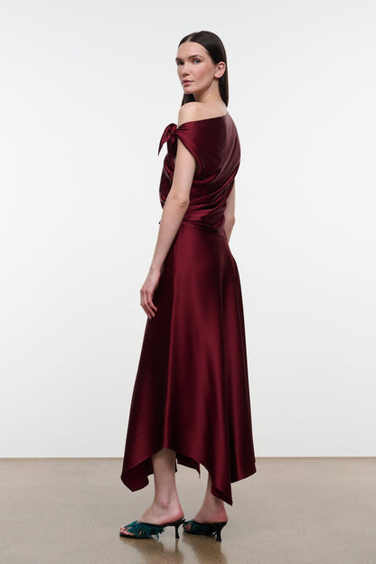 STAUD Portia Silk Dress Carmino - Dresses available at Hiptique in Woodland Hills