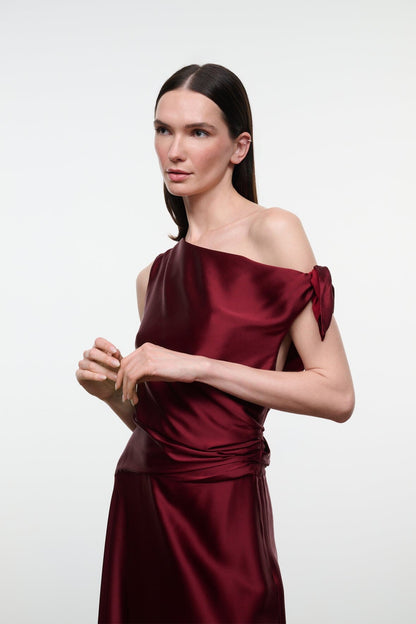 STAUD Portia Silk Dress Carmino - Dresses available at Hiptique in Woodland Hills