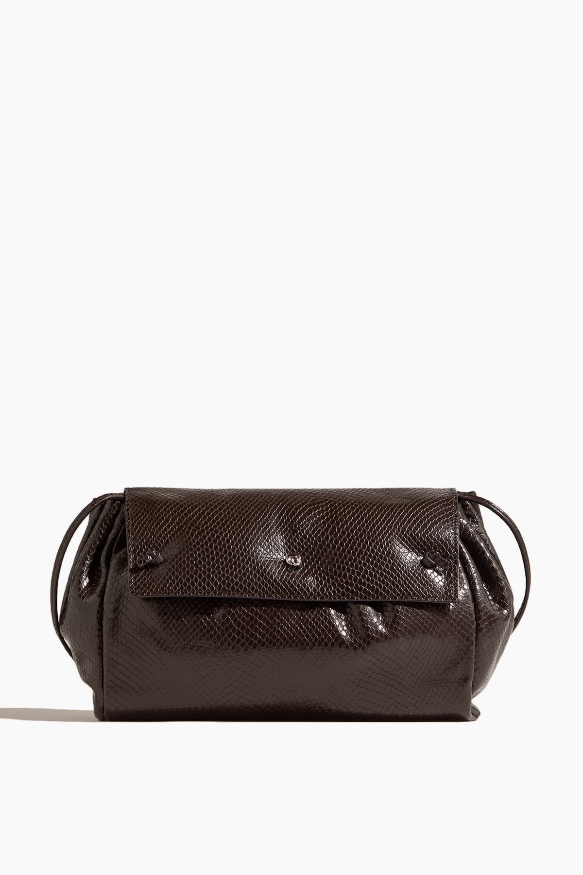 STAUD Cy Convertible Bag Espresso Snake - handbag available at Hiptique boutique in Woodland Hills California
