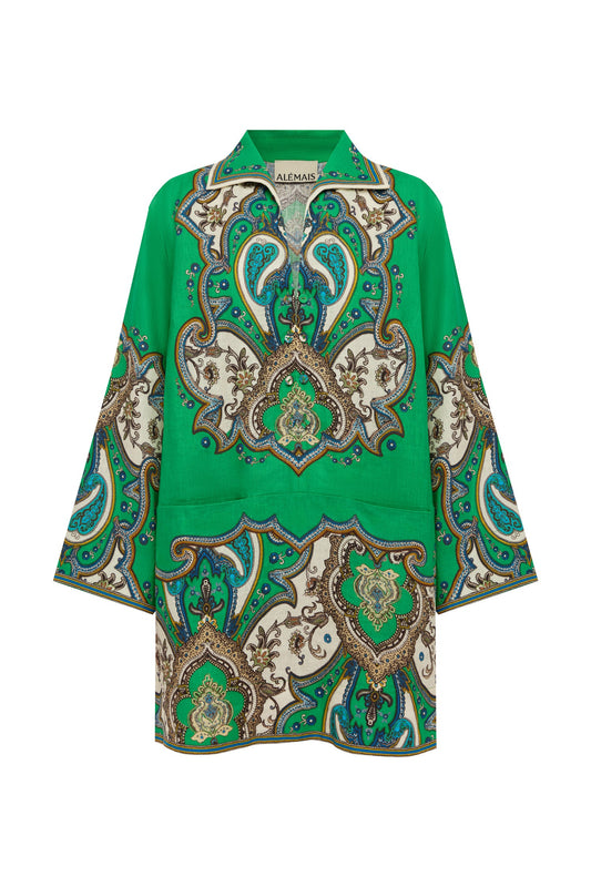 ALEMAIS Porter Mini Dress Jade - mini dress available at Hiptique boutique in Woodland Hills California