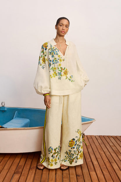 ALEMAIS Phyllis Top Cream - blouse available at Hiptique boutique in Woodland Hills California