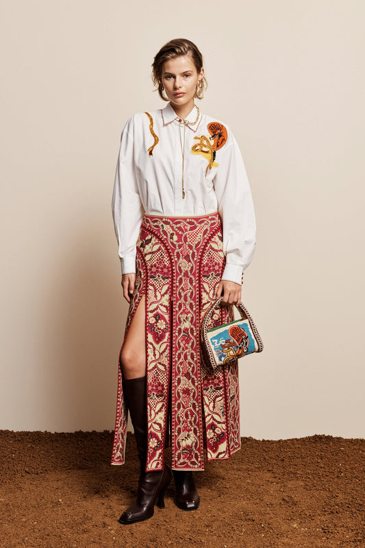 ALEMAIS Kenny Skirt Red - Skirts available at Hiptique in Woodland Hills