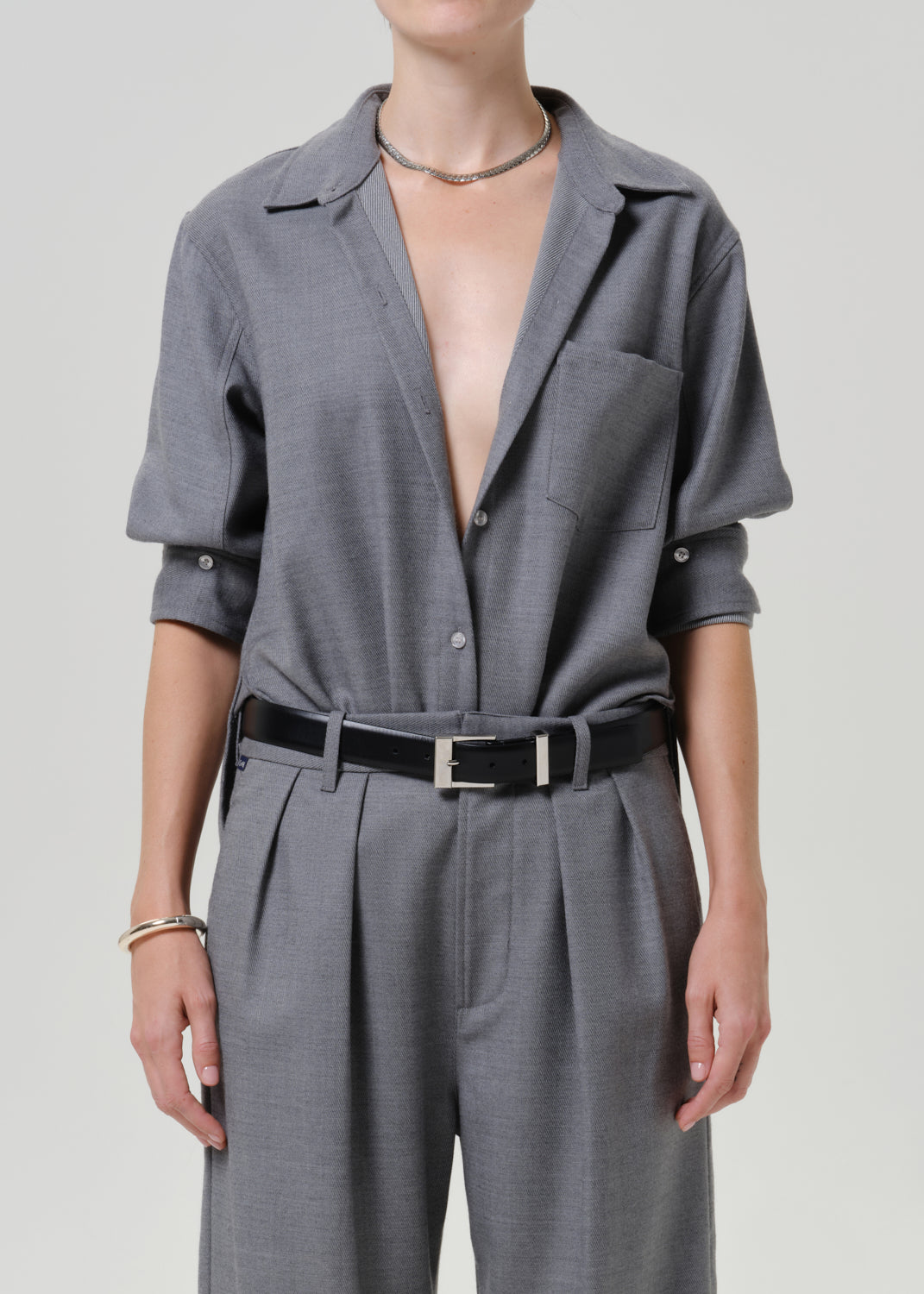 CITIZENS OF HUMANITY kayla shrunken in felted wool gris (lt/md grey) - Tops available at Hiptique in Woodland Hills
