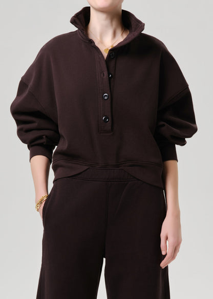CITIZENS OF HUMANITY mirelle funnel neck sweatshirt chocolate - Sweatshirts & Hoodies available at Hiptique in Woodland Hills