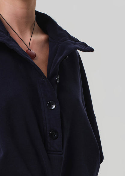 Citizens of Humanity Mirelle Funnel Neck Navy - sweatshirt available at Hiptique boutique in Woodland Hills California