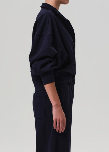 Citizens of Humanity Mirelle Funnel Neck Navy - sweatshirt available at Hiptique boutique in Woodland Hills California