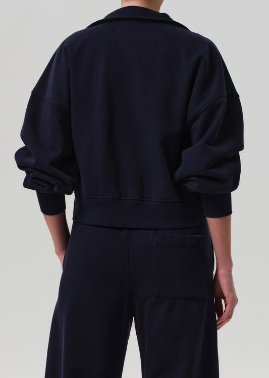 Citizens of Humanity Mirelle Funnel Neck Navy - sweatshirt available at Hiptique boutique in Woodland Hills California