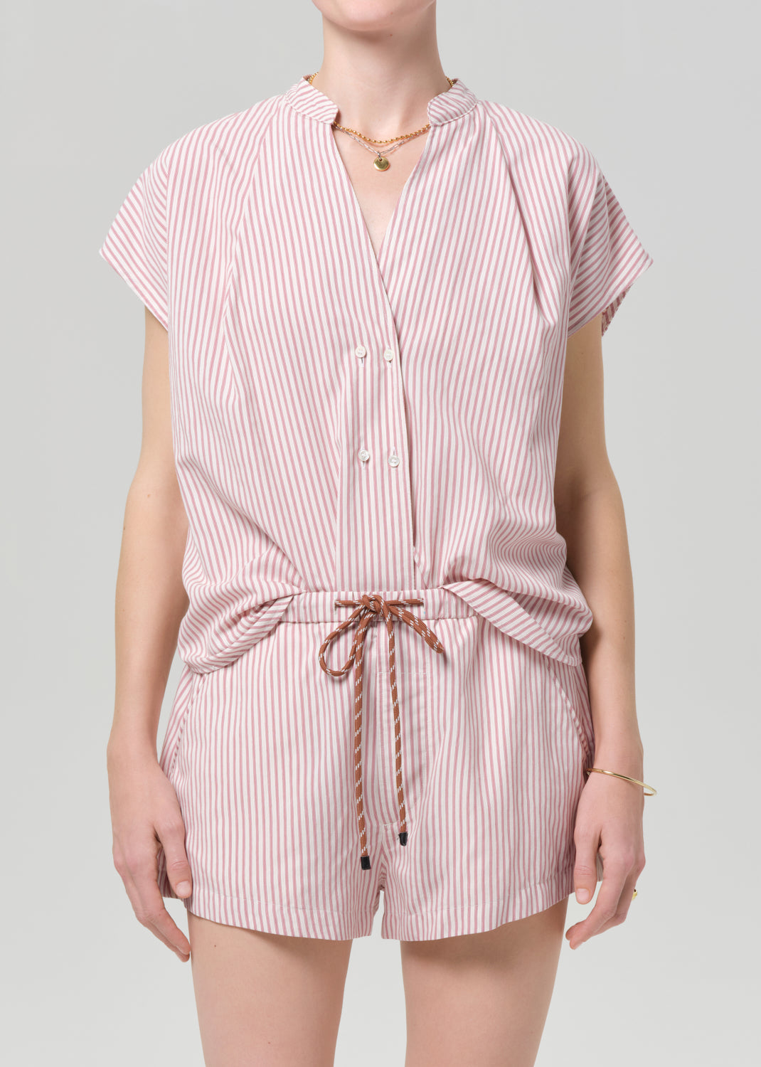 Citizens of Humanity Penelope Blouse Raspberry Stripe - blouse available at Hiptique boutique in Woodland Hills California