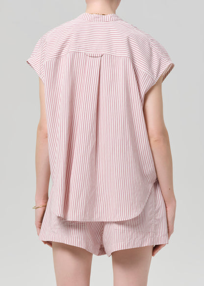Citizens of Humanity Penelope Blouse Raspberry Stripe - blouse available at Hiptique boutique in Woodland Hills California