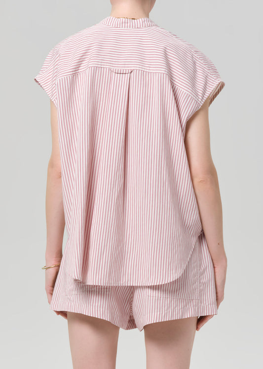 Citizens of Humanity Penelope Blouse Raspberry Stripe - blouse available at Hiptique boutique in Woodland Hills California