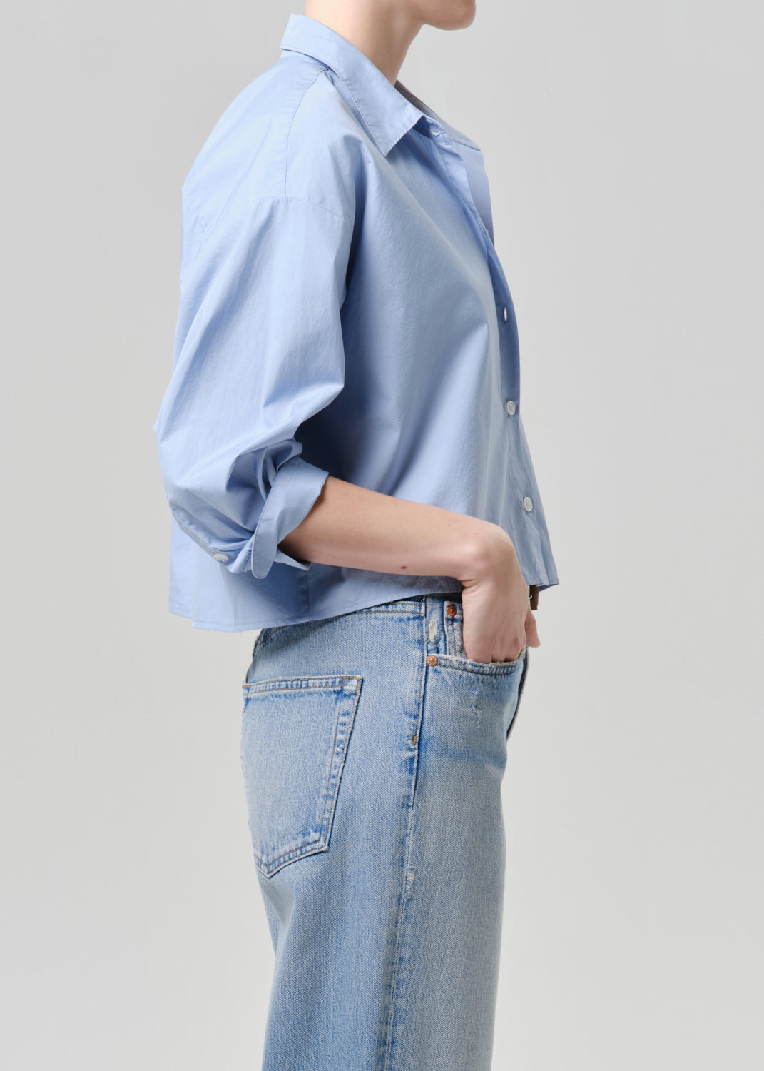 Citizens of Humanity Petit Ami Shirt French Blue - shirt available at Hiptique boutique in Woodland Hills California
