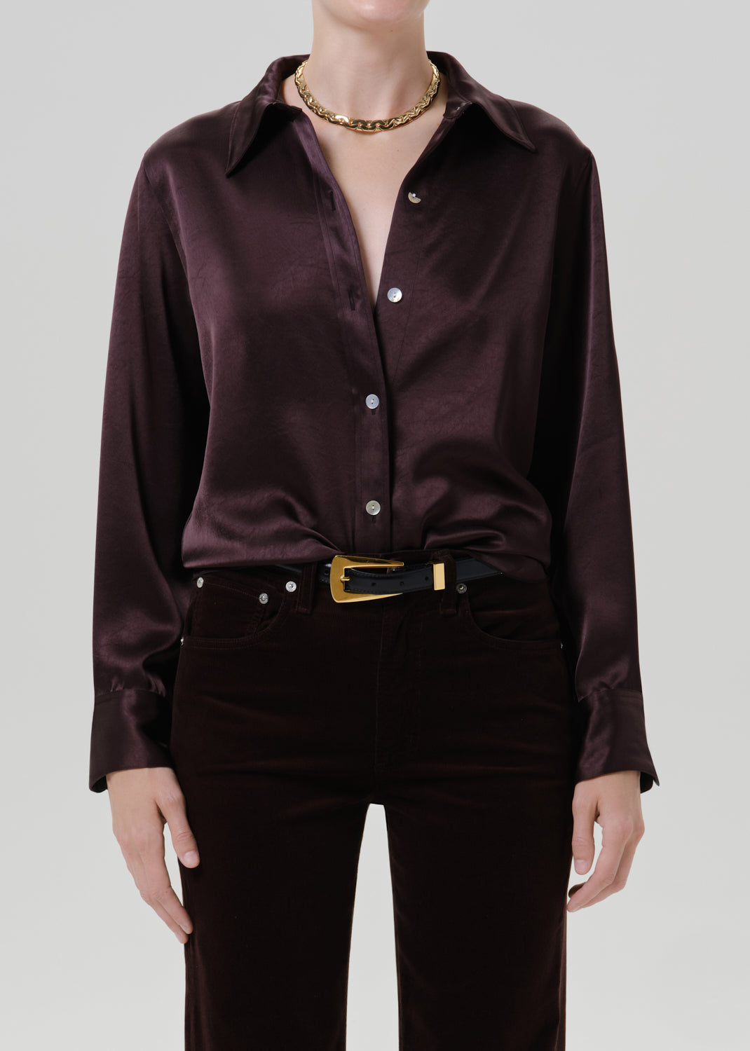 CITIZENS OF HUMANITY tullah shirt espresso - Tops available at Hiptique in Woodland Hills
