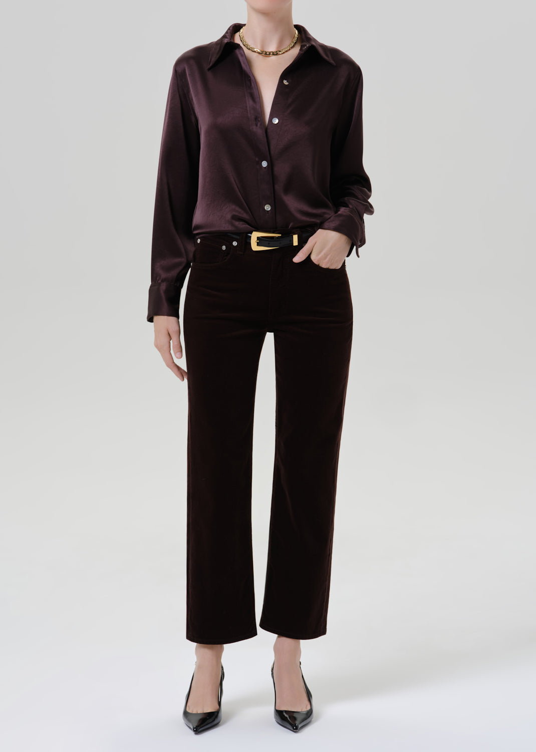 CITIZENS OF HUMANITY tullah shirt espresso - Tops available at Hiptique in Woodland Hills
