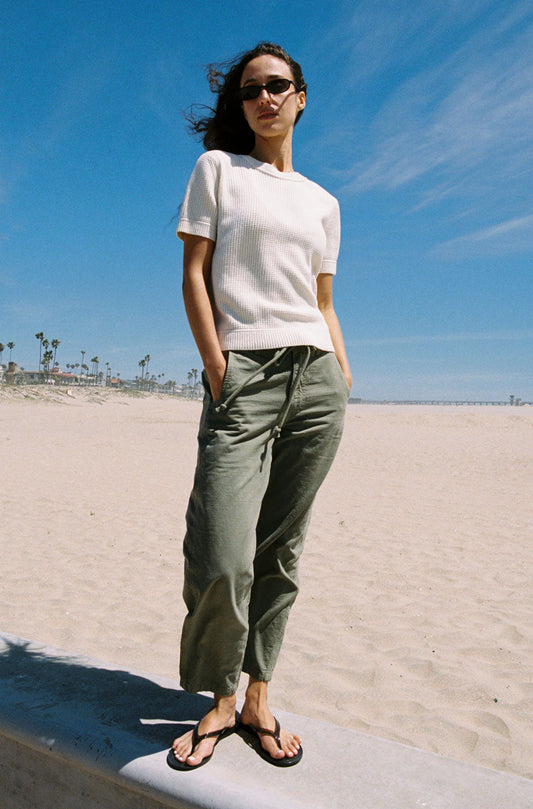 AMO Denim Elaine Pant Surplus - trouser available at Hiptique boutique in Woodland Hills California