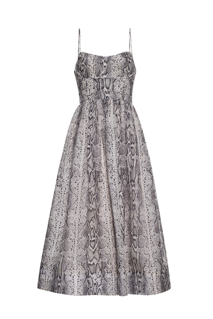 CARA CARA Alba Midi Dress Classic Snake Grey - Dresses available now