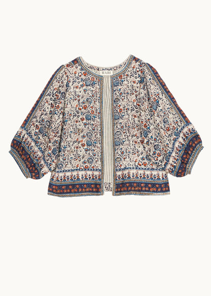 MABE Cass Print Jacket Indigo Rust - product available at Hiptique boutique in Woodland Hills California
