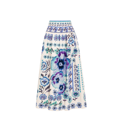 CAROLINA K Cata Skirt Antique Floral Blue - Skirts available now