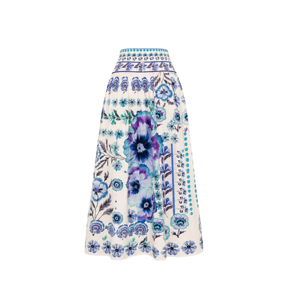 CAROLINA K Cata Skirt Antique Floral Blue - Skirts available now