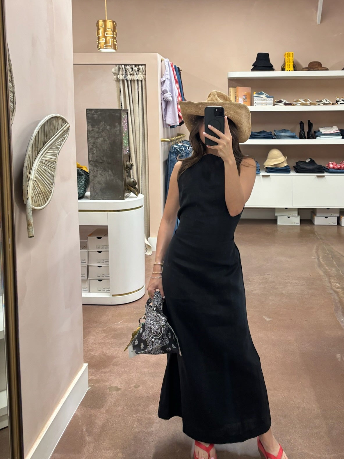 Faithfull The Brand Taylor Midi Dress - sleeveless midi dress on model side view