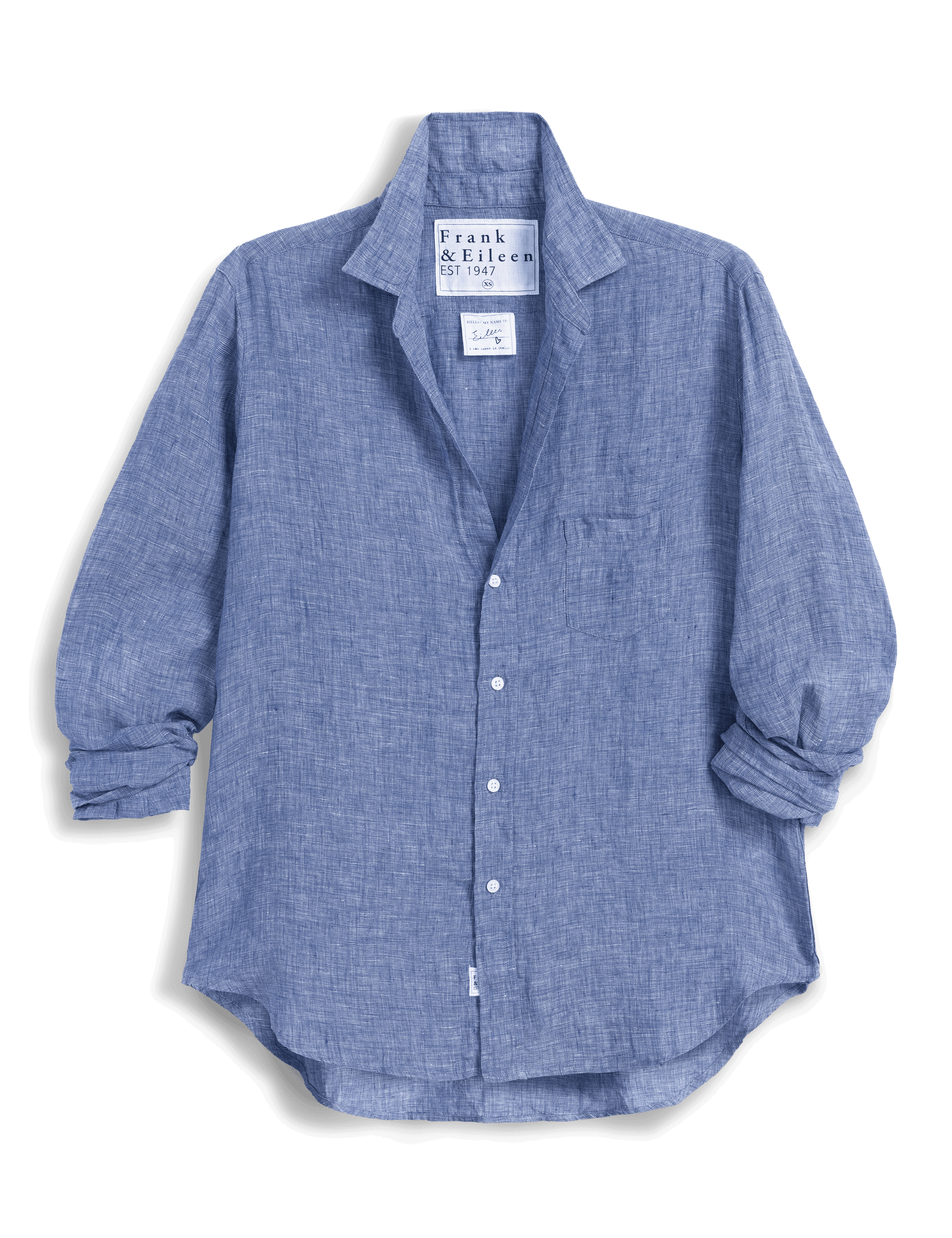 Frank & Eileen Eileen Linen Shirt Linen Blue - product available at Hiptique boutique in Woodland Hills California