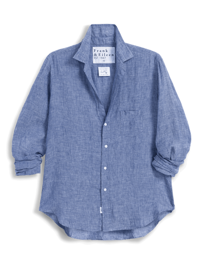 Frank & Eileen Eileen Linen Shirt Linen Blue - product available at Hiptique boutique in Woodland Hills California