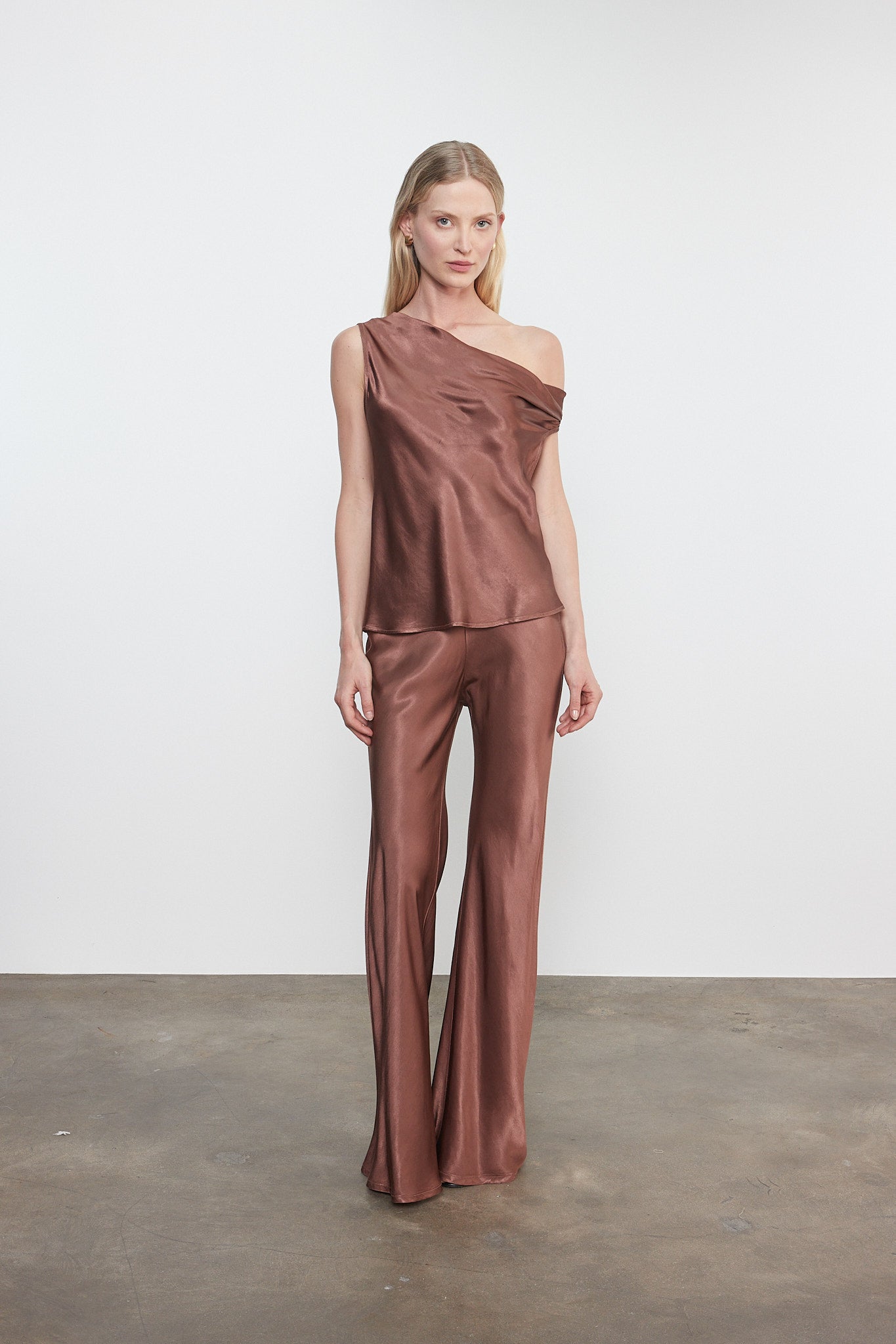 Satin Bias Off-Shoulder