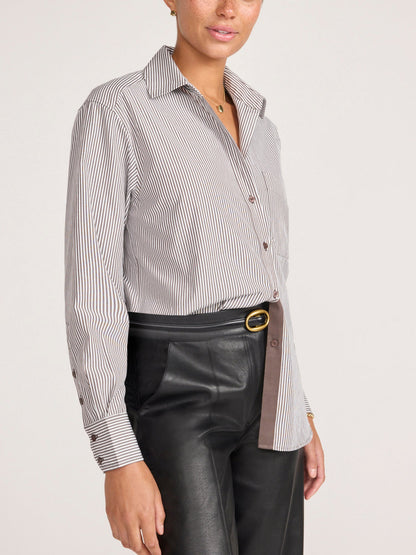 Brochu Walker Everyday Shirt Flint Stripe - button-up shirt available at Hiptique boutique in Woodland Hills California