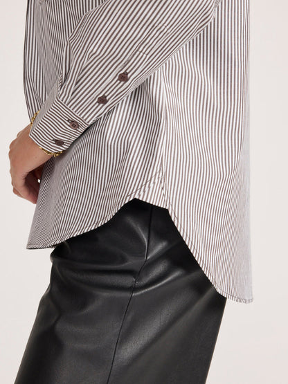 BROCHU WALKER Everyday Shirt Flint Stripe - Tops available at Hiptique in Woodland Hills