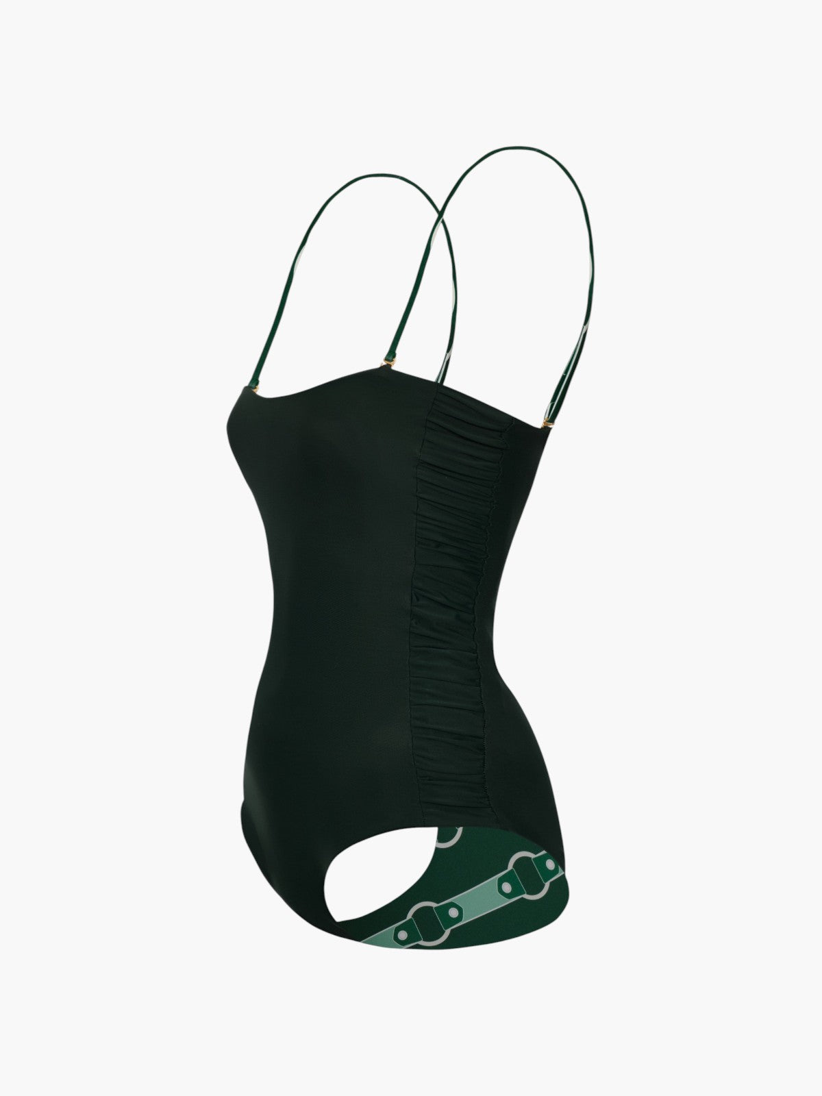 Juan de Dios Las Balsas One Piece Green Horses - women's one-piece swimsuit available at Hiptique boutique in Woodland Hills California