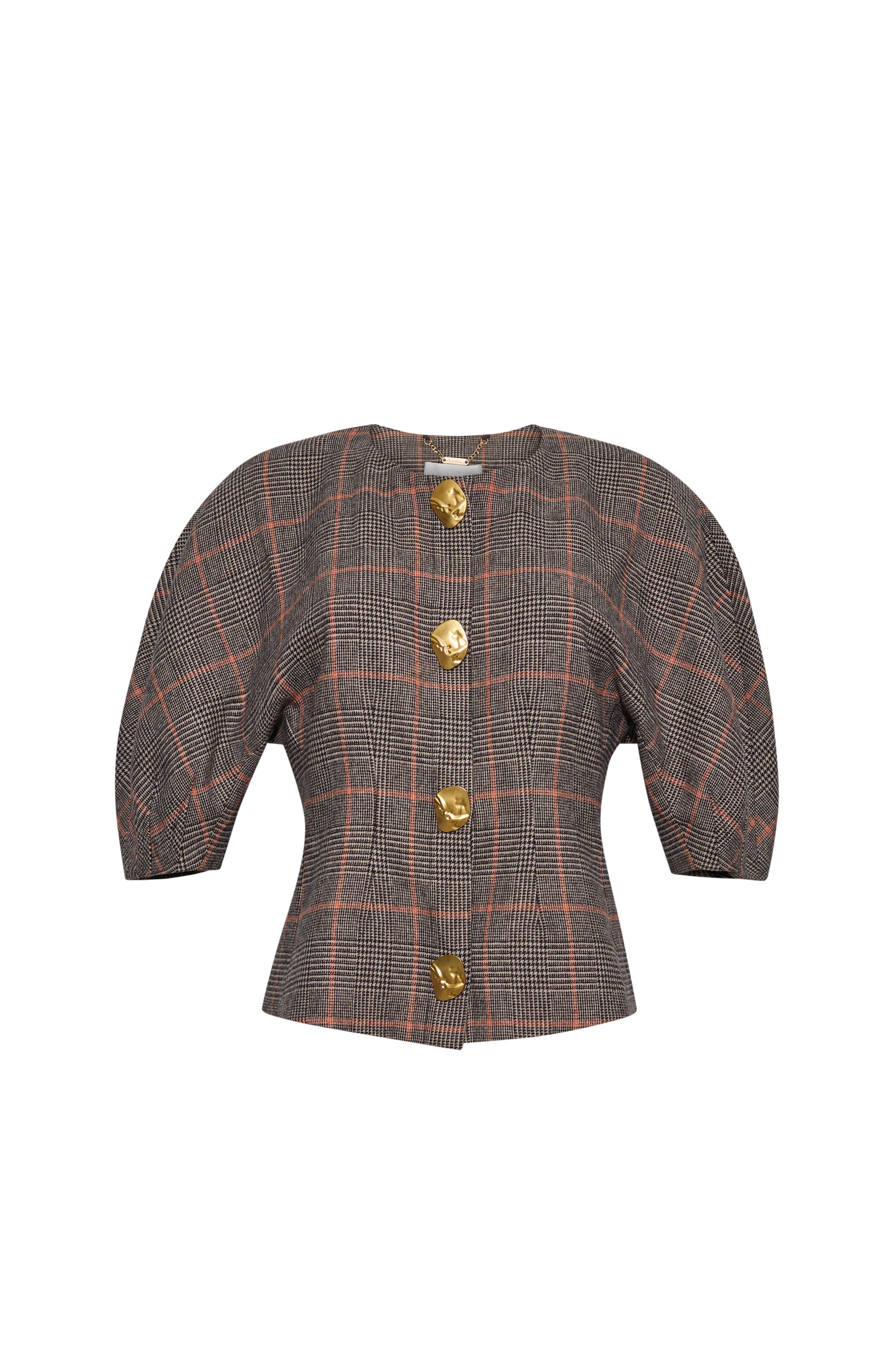 CARA CARA Fletcher Top Odette Plaid Dark Brown/Apricot - Tops available now