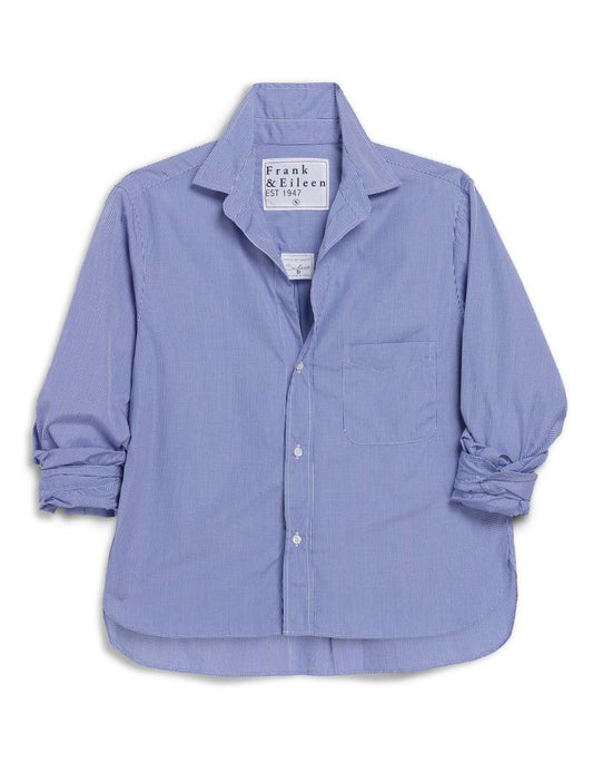 Frank & Eileen Silvo Shirt Mini Blue Check - shirt available at Hiptique boutique in Woodland Hills California
