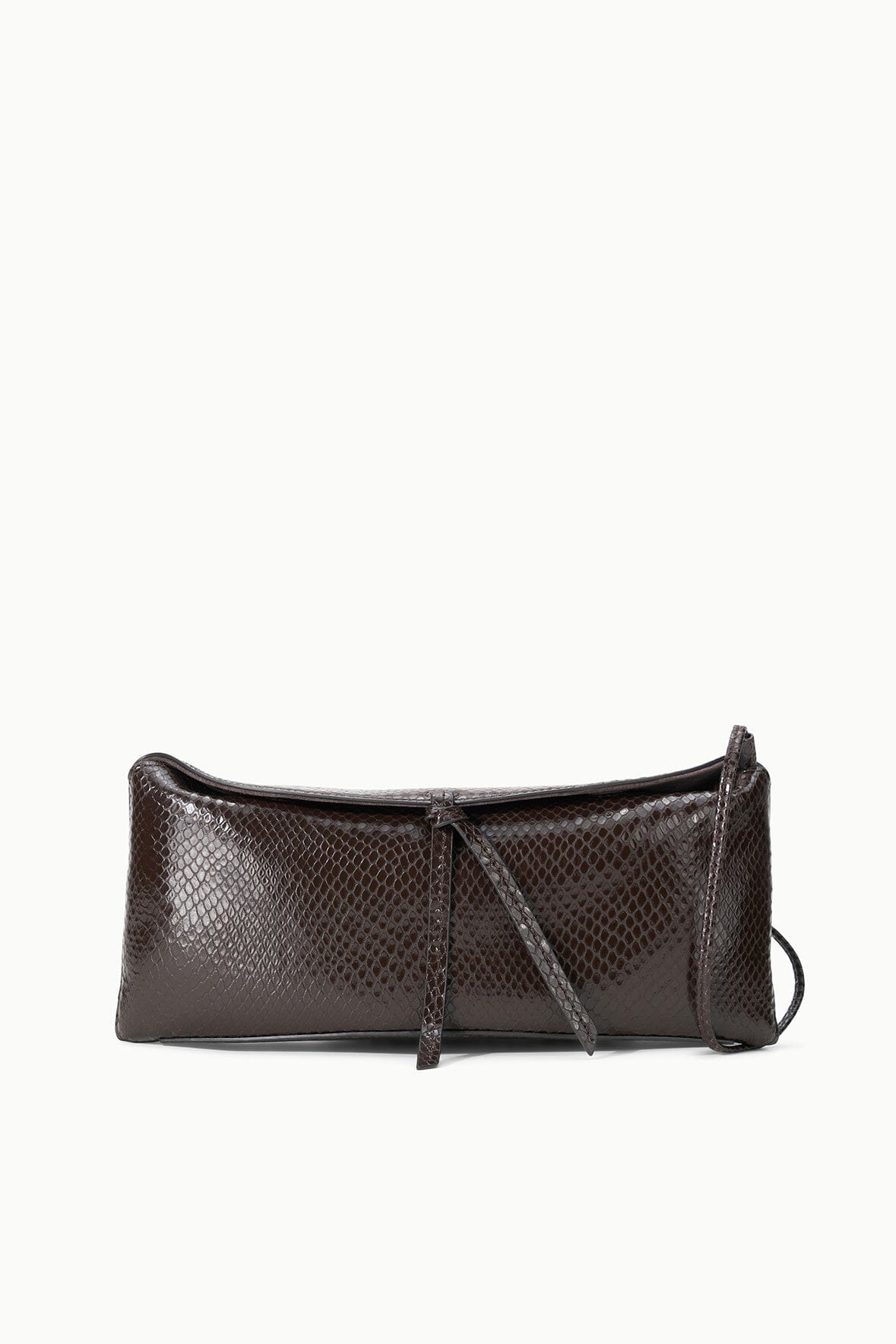 STAUD Eve Clutch Espresso Snake - Handbags available at Hiptique in Woodland Hills