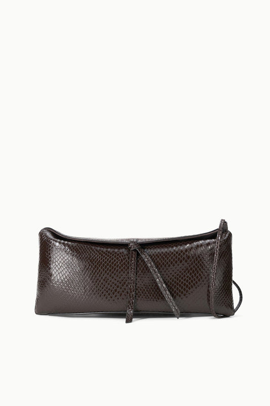 STAUD Eve Clutch Espresso Snake - Handbags available at Hiptique in Woodland Hills
