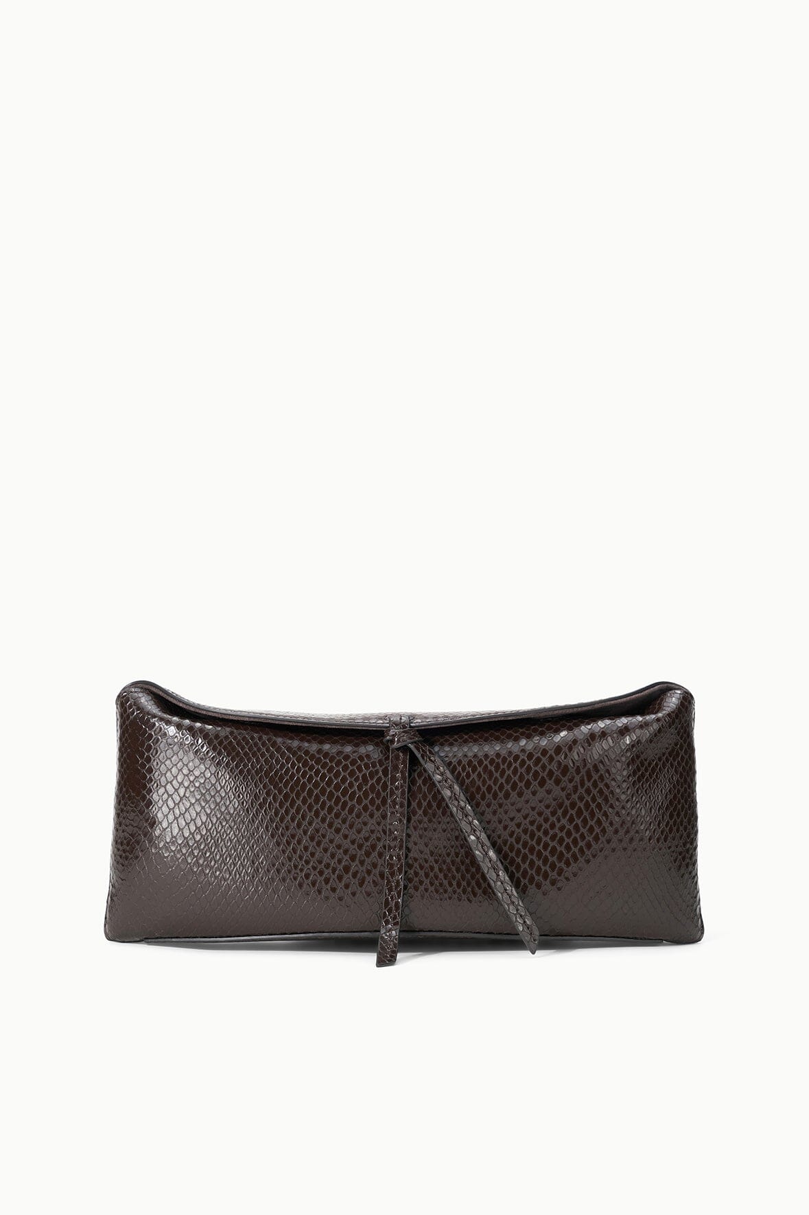 STAUD Eve Clutch Espresso Snake - Handbags available at Hiptique in Woodland Hills