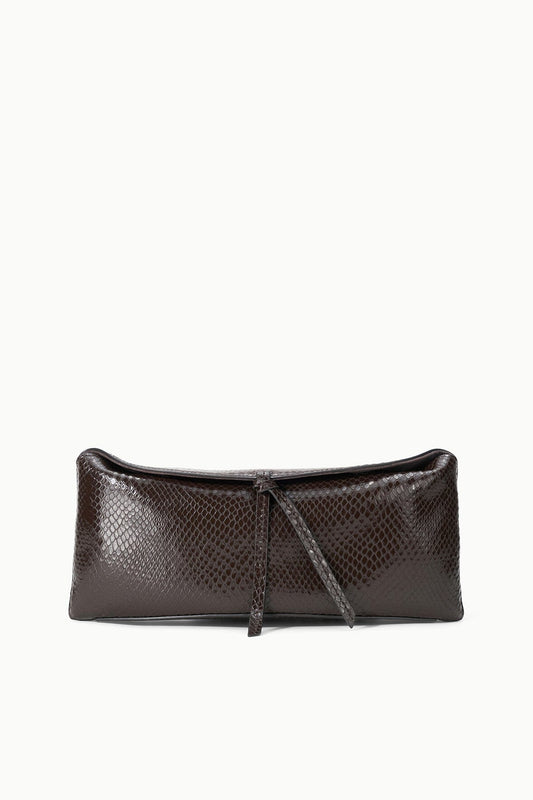 STAUD Eve Clutch Espresso Snake - Handbags available at Hiptique in Woodland Hills