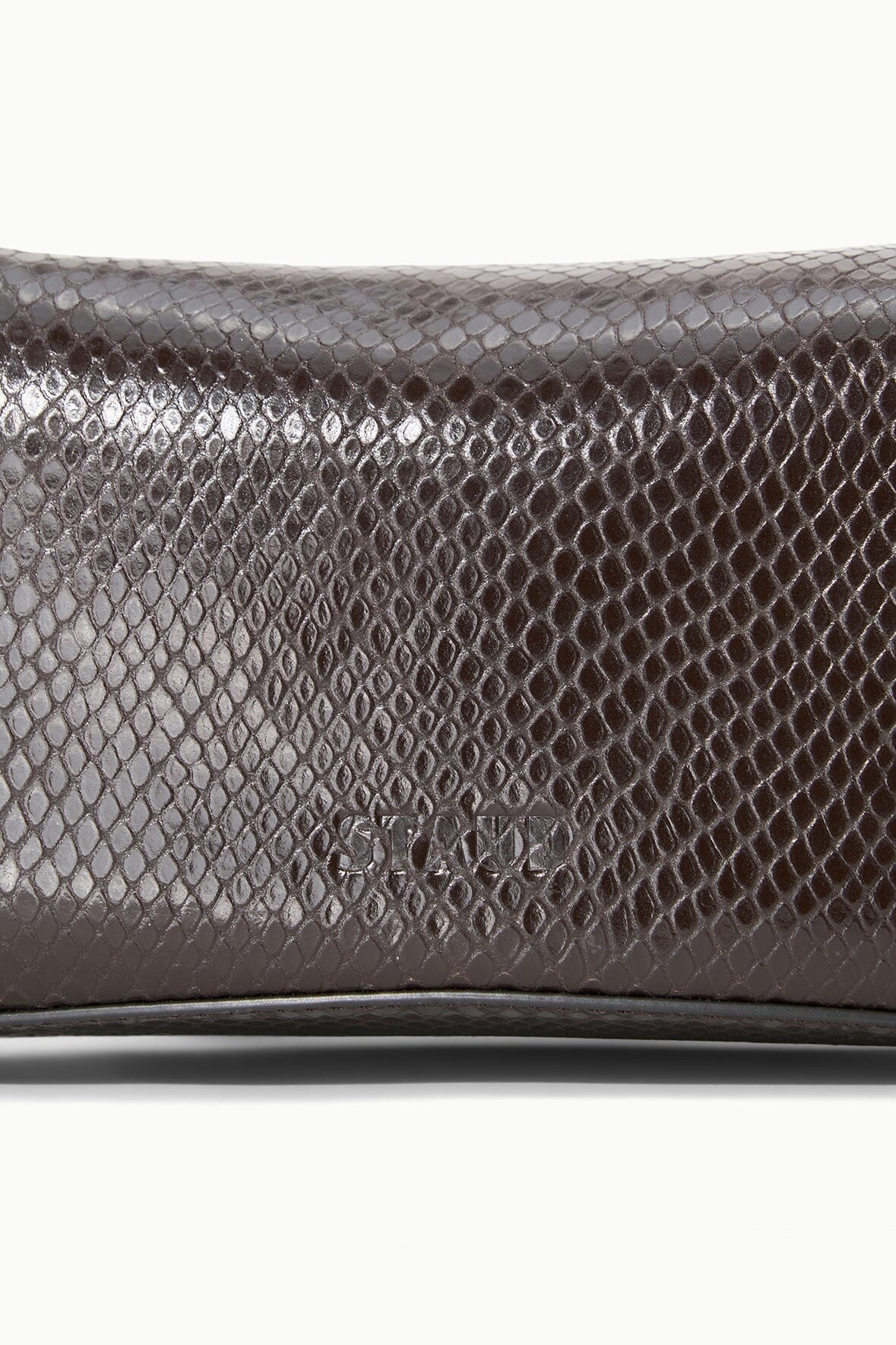 STAUD Eve Clutch Espresso Snake - Handbags available at Hiptique in Woodland Hills