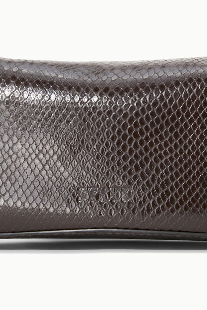 STAUD Eve Clutch Espresso Snake - Handbags available at Hiptique in Woodland Hills