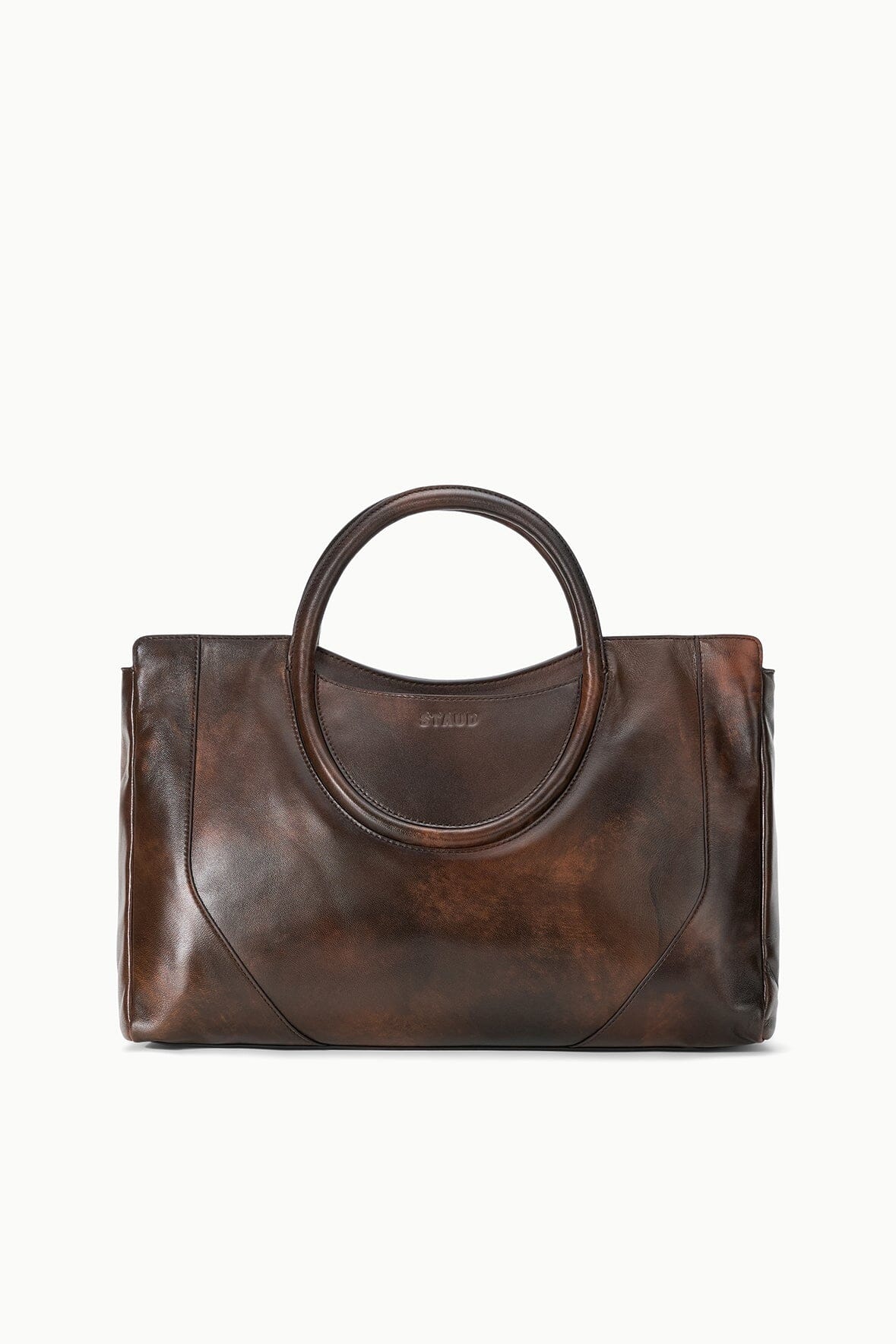 STAUD Maude Satchel Espresso Distressed - Accessories available at Hiptique in Woodland Hills
