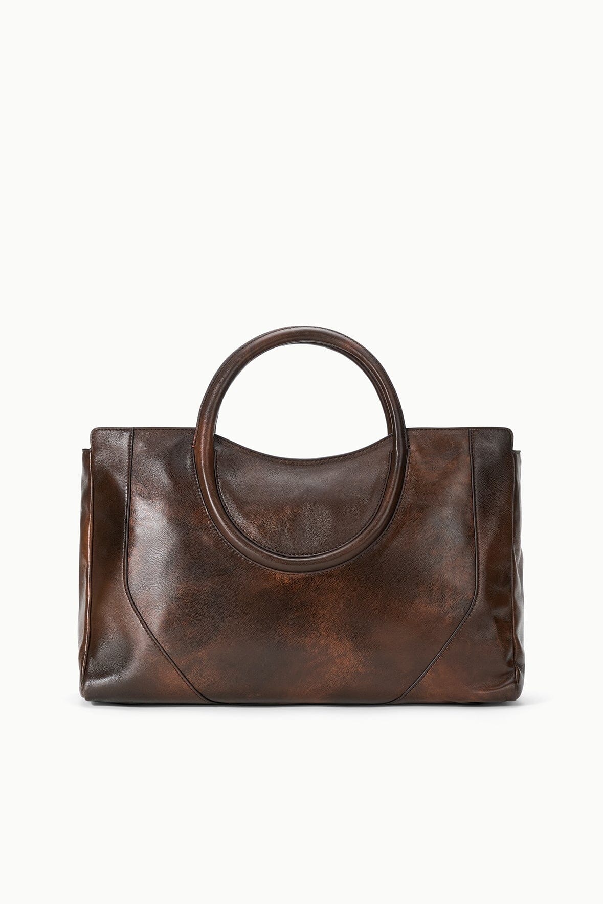 STAUD Maude Satchel Espresso Distressed - Accessories available at Hiptique in Woodland Hills