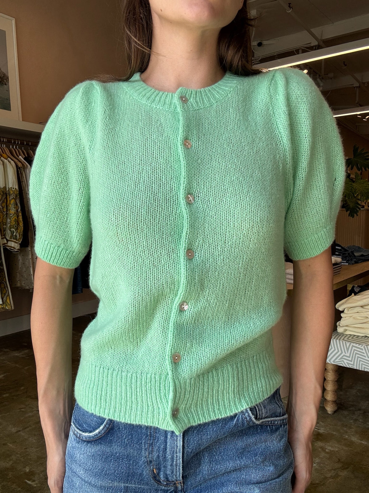 SHEILA PUFF-SLEEVE CARDIGAN